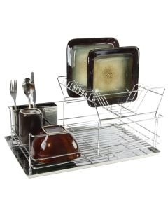 MegaChef 15.5 Inch Stainless Iron Shelf Dish Rack