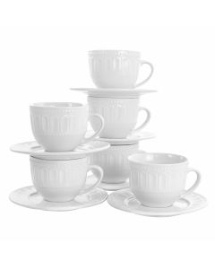 Elama Charlotte 6 Piece Mug Set in White