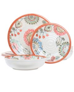 Elama Ester 12 Piece Melamine Dinnerware Set