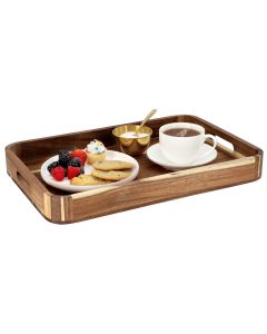 MegaChef Acacia Wood 17.75 x 12 Inch Rectangle Serving Tray