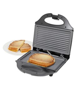 MegaChef Electric Compact Aluminum Nonstick Sandwich Maker in Black