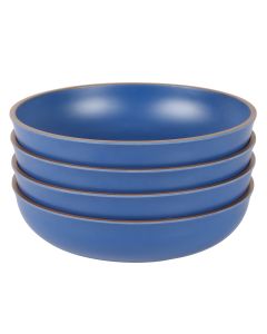 Gibson Home Rockabye 4 Piece 8.5 Inch Melamine Dinner Bowl Set In Blue