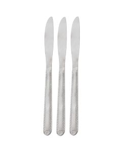 Gibson Home Tustin 3 Piece Stainless Steel Dinner Knife Flatware Set in Silver
