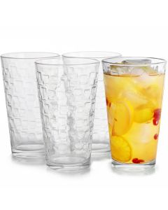 Gibson Home Great Foundations 4-Piece 16 oz. Tumbler Set, Square Pattern