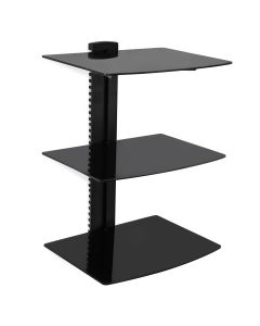 MegaMounts 3 Shelf Tempered Glass Multimedia Mounting Unit