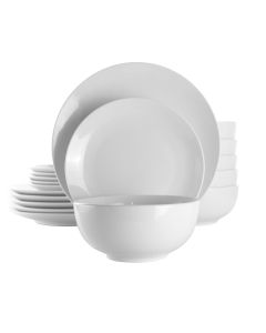 Elama Luna 18 Piece Porcelain Dinnerware Set in White